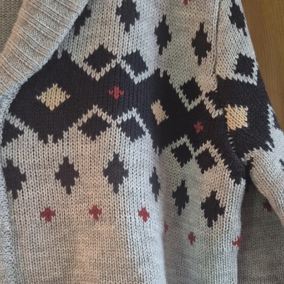 Blair Gray & Black Patterned Cardigan Nan Tucket Hamptons Preppy 80s 90s Y2k Med - Picture 4 of 10